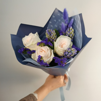 Букет " Воздушная акварель" с гиацинтами