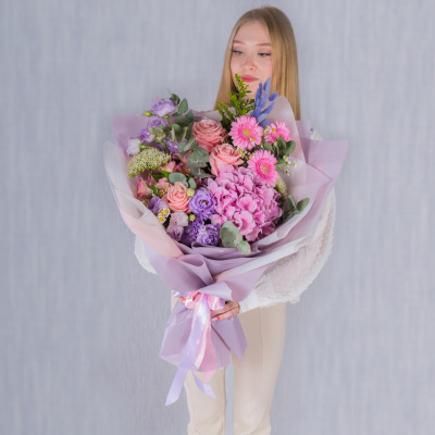 Букет с гортензией Сладкие мечты №38339Дв