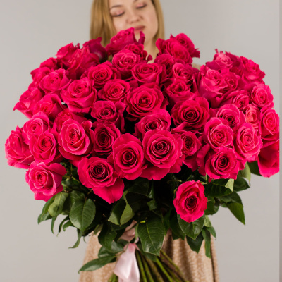 Букет из 51 розовой розы Эквадор 60 см.