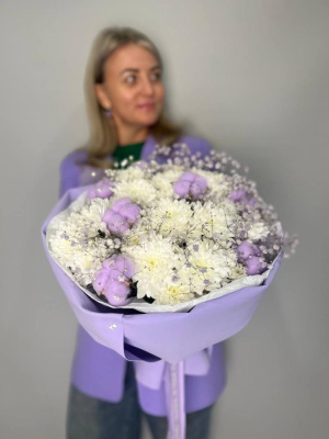 Букет с хризантемой" Для любимой мамы"