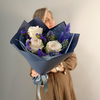 Букет " Воздушная акварель" с гиацинтами