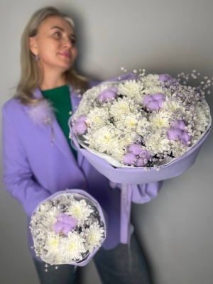 Букет с хризантемой" Для любимой мамы"