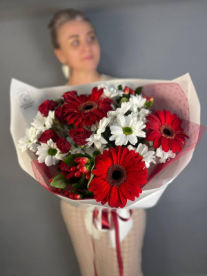 Букет" Мои воспоминания" с герберами