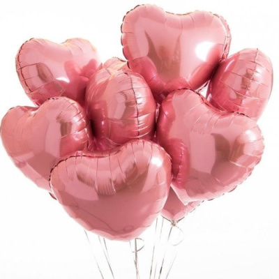 Шар розовый фольгированный сердце