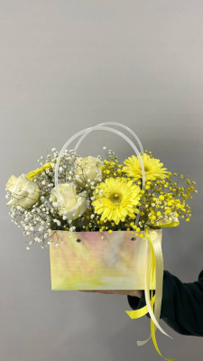 Композиция в сумочке с гермини "Маленькая страна"