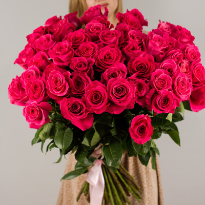 Букет из 51 розовой розы Эквадор 60 см.
