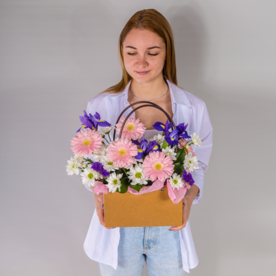 Сумочка с гермини и ирисами "Неженка" 52754Дв