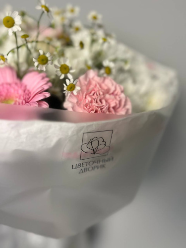 Букет с хризантемой"Нежное сердце"