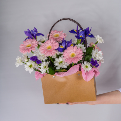 Сумочка с гермини и ирисами "Неженка" 52754Дв