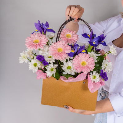 Сумочка с гермини и ирисами "Неженка" 52754Дв